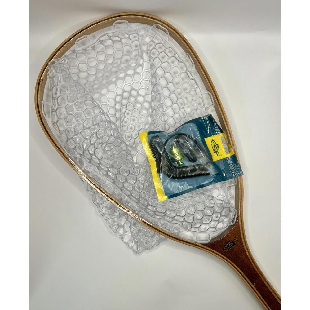 SF Fly Fishing Landing Net, Rubber Mesh Catch & Release with Magnetic Clip